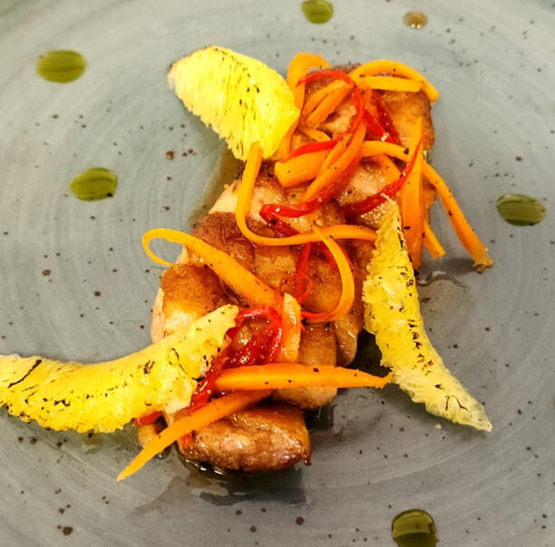 Burnt Orange Chicken Roulade